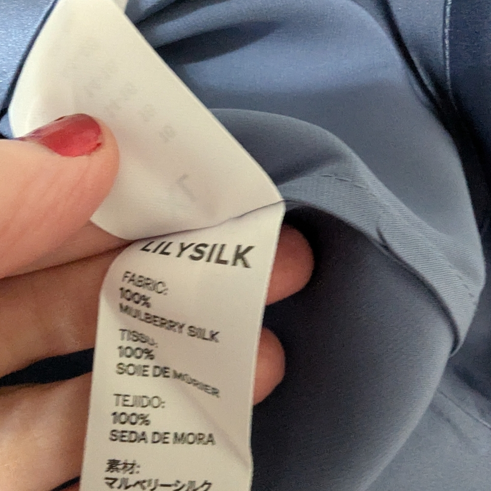 Lilysilk Elegant Sleeveless Blue Silk Top - Picture 6 of 6